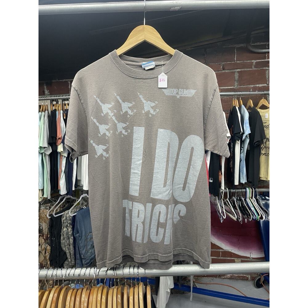 Vintage Top Gun Men's T-Shirt Paramount “I do tricks” Rare Y2K Style